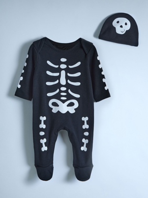 Halloween Skeleton Baby Matching Family Sleepsuit and Hat