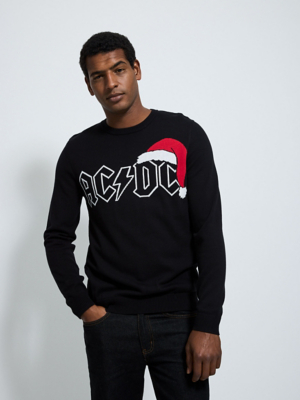 ACDC Santa Hat Black Christmas Jumper | Men | George at ASDA