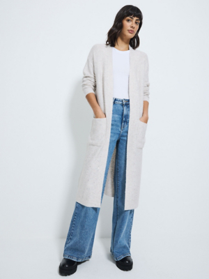 White Sparkle Knitted Edge To Edge Maxi Cardigan | Women | George at ASDA