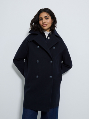 Navy Cocoon Pea Coat | Women | George at ASDA