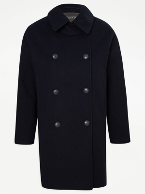 Navy Cocoon Pea Coat
