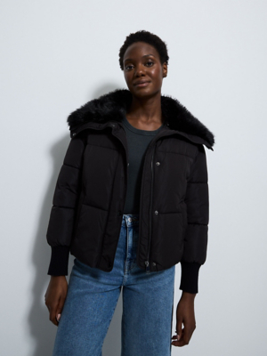 Parka Puffer Jacket Asda Ladies Coats Black Meyers Long Length