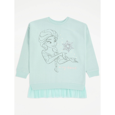 George Disney Frozen Elsa Mint Slogan Sweatshirt - Blue