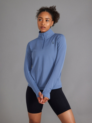 Gym Locker Blue Half Zip Long Sleeve Top | Women | George at ASDA