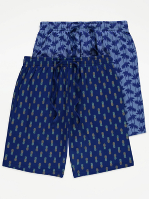 Blue Pineapple Lounge Shorts 2 Pack | Men | George at ASDA