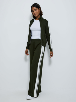 Bottle Green Wide Leg Trousers