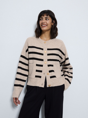 Striped Crew Neck Oversized Cardigan | Women | George at ASDA