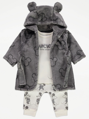 Disney Mickey Mouse Pyjamas and Dressing Gown Set Baby George