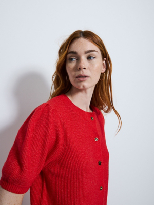 G21 Red Floral Button Short Sleeve Cardigan | Women | George at ASDA