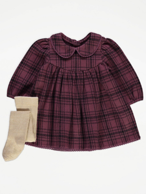 burgundy long sleeve dress casual Red Corduroy Collared Sally Dress main image 0