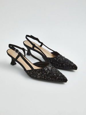 Ochenta Damen Tanzschuhe Mit Pailletten - 3,5 Cm Kitten Heels Für Latin & Ballroom