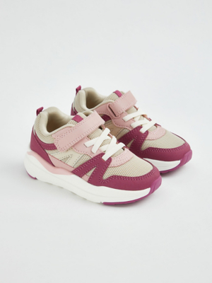 Pink Wave Mesh Single Strap Trainers