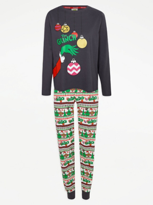Cute Matching Grinch Pyjamas Grinch Pyjamas Adult Grinch Happy