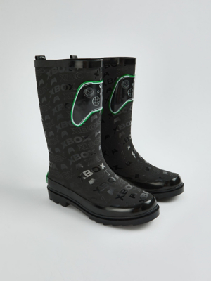 XBOX Black Console Matte Wellington Boots | Kids | George at ASDA