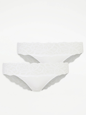 Lace Bandeau Midi Knickers 2 Pack | Lingerie | George at ASDA