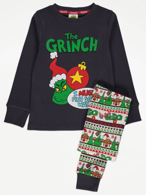 The Grinch Christmas Fairisle Matching Family Kids Pyjamas Kids