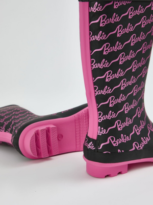 Wellington Boots Asda Girls Ankle Boots Glitter Crocs Barbie Black - Main Image