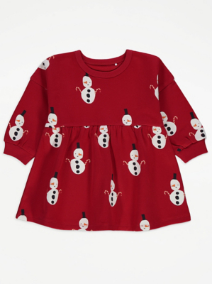 Sweatshirt Dress Asda George Christmas Dress Christmas Red Snowman