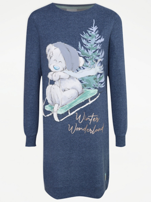 Christmas Tatty Teddy Knitted Long Sleeve Nightdress