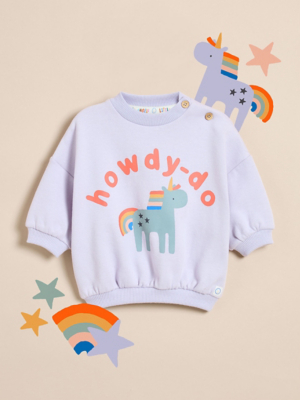 Little Angels Lilac Unicorn Howdy-Do Sweatshirt