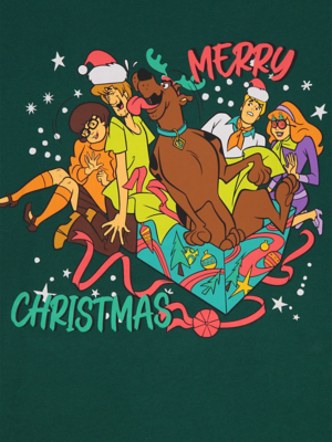 Scooby-Doo! Christmas Slogan Bottle Green Pyjamas Men George