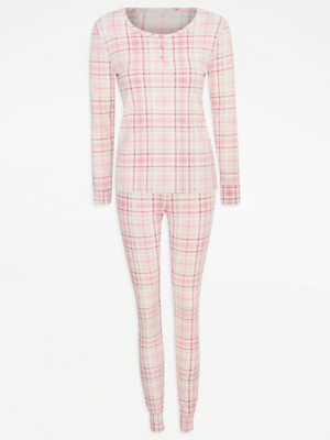 Pink Checked Long Sleeve Pyjamas Gift Set | Lingerie | George at ASDA
