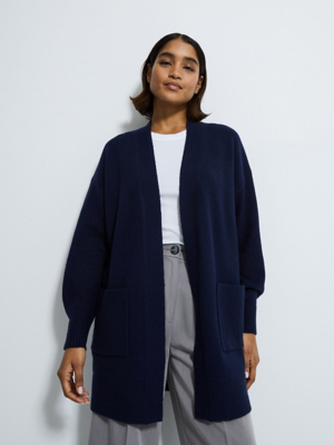 Navy Edge To Edge Knitted Midi Cardigan | Women | George at ASDA