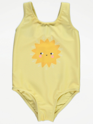 Yellow Smiley Sunshine Swimsuit Kids George at ASDA