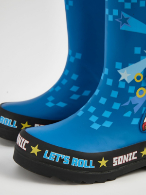 Sonic The Hedgehog Let’s Roll Blue Wellington Boots