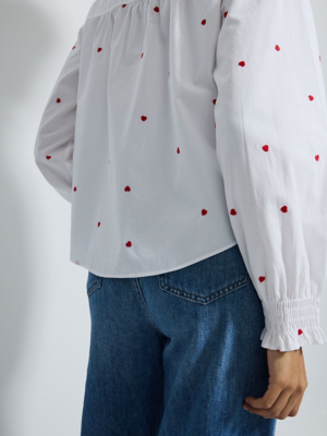White Heart Embroidered Long Sleeve Shirt Women George at ASDA