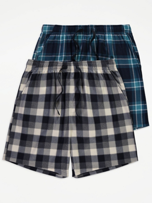 Checked Lounge Shorts 2 Pack | Men | George at ASDA