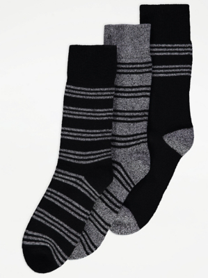 Striped VILOFT Super Warm Ankle Socks 3 Pack | Men | George at ASDA
