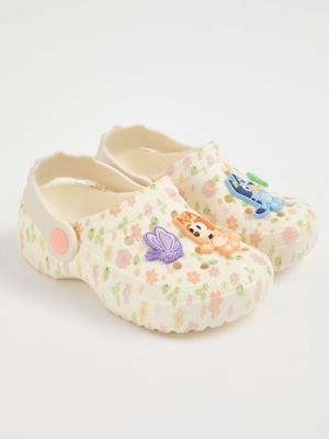 Bluey and Bingo Floral Clogs Kids George at ASDA