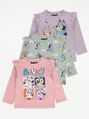 Bluey Frill Shoulder Long Sleeve Tops Pack