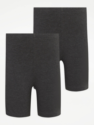 Charcoal Grey Girls School Cycling Shorts Pack School George