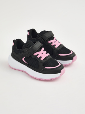 Black Mesh Single Strap Trainers