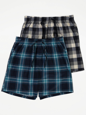 Checked Flannel Lounge Shorts 2 Pack | Men | George at ASDA