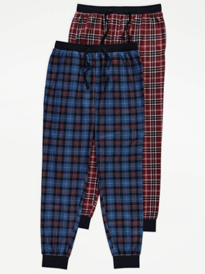 Checked Fleece Lounge Bottoms 2 Pack | Men | George at ASDA