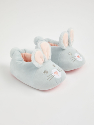 Grey Bunny 3D Slippers Kids George at ASDA