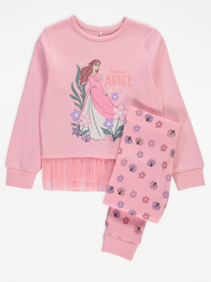 Disney Princess Ariel Pink Tutu Long Sleeve Pyjamas | Kids | George at ASDA