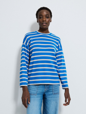 Blue Striped Soft Touch Lightweight Jumper | Women | George at ASDA