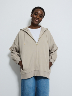 Stone Zip Up Longline Hoodie | Women | George at ASDA