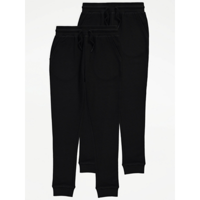 George Black Skinny Fit Cuffed Joggers 2 Pack