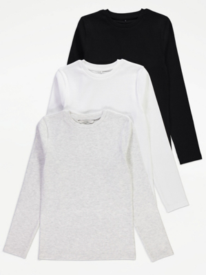 Stretch Jersey Long Sleeve Tops 3 Pack | Kids | George at ASDA