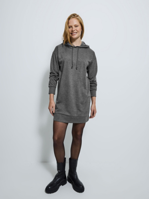 Grey Shimmer Hooded Sweatshirt Dress | Women