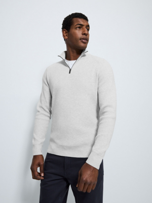 Light Grey Grey Half Zip Jumper Mens French Connection Half Zip