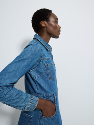 Long Sleeve Denim Shirt Dress Jean Dress Walmart Denim Long Sleeve