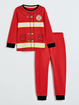 Red Fire Chief Uniform Long Sleeve Pyjamas | Kids | George at ASDA