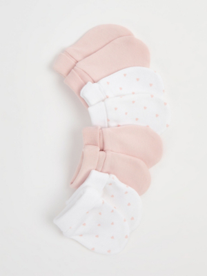 Pink Heart Scratch Mittens Pack