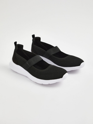 Black Sporty Comfort Strap Ballet Shoes Women George at ASDA